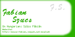 fabian szucs business card